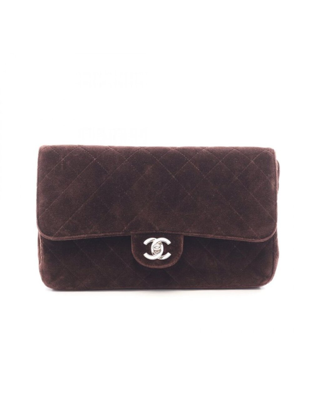 Chanel Backpack Quilted Chain Dark Brown Fabric